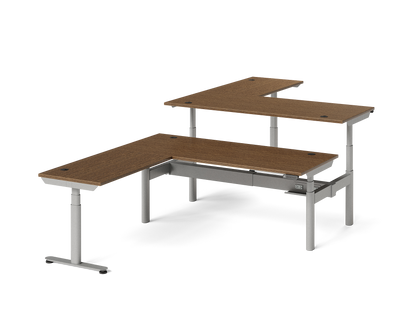 Sol L-Shaped Adjustable-Height Desks for 2