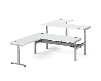 Sol L-Shaped Adjustable-Height Desks for 2
