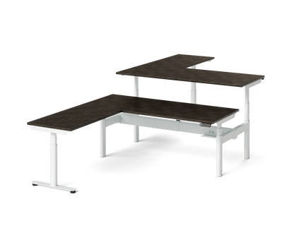 Sol L-Shaped Adjustable-Height Desks for 2