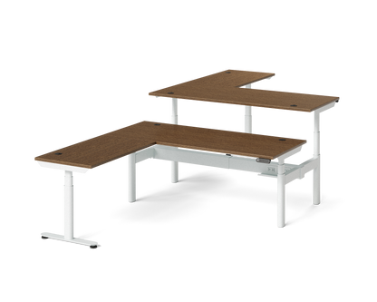 Sol L-Shaped Adjustable-Height Desks for 2