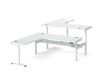 Sol L-Shaped Adjustable-Height Desks for 2