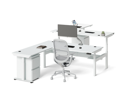 Sol L-Shaped Adjustable-Height Desks for 2