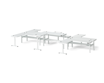 Sol L-Shaped Adjustable-Height Desks for 6