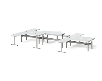 Sol L-Shaped Adjustable-Height Desks for 6