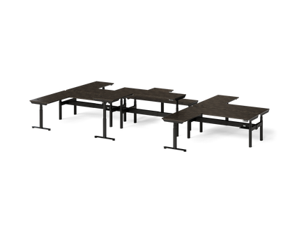 Sol L-Shaped Adjustable-Height Desks for 6