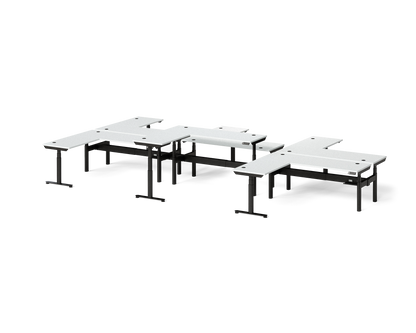 Sol L-Shaped Adjustable-Height Desks for 6