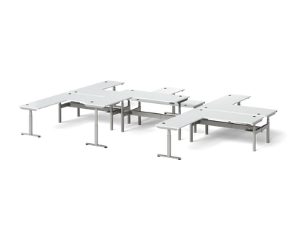 Sol L-Shaped Adjustable-Height Desks for 6