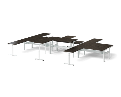 Sol L-Shaped Adjustable-Height Desks for 6