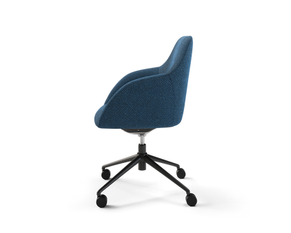 Wren Meeting Chair in Tide with casters (side view)