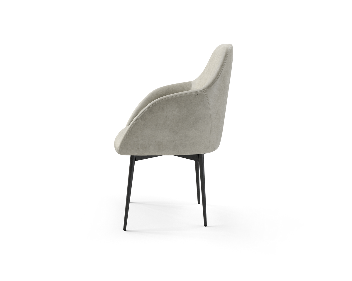 Wren Side Chair in Ash Vinyl (side view)