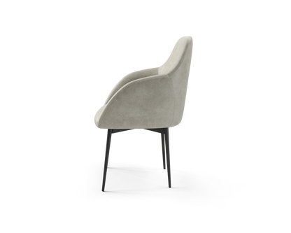 Wren Side Chair in Ash Vinyl (side view)
