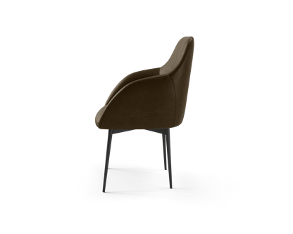 Wren Side Chair in Walnut Vinyl (side view)