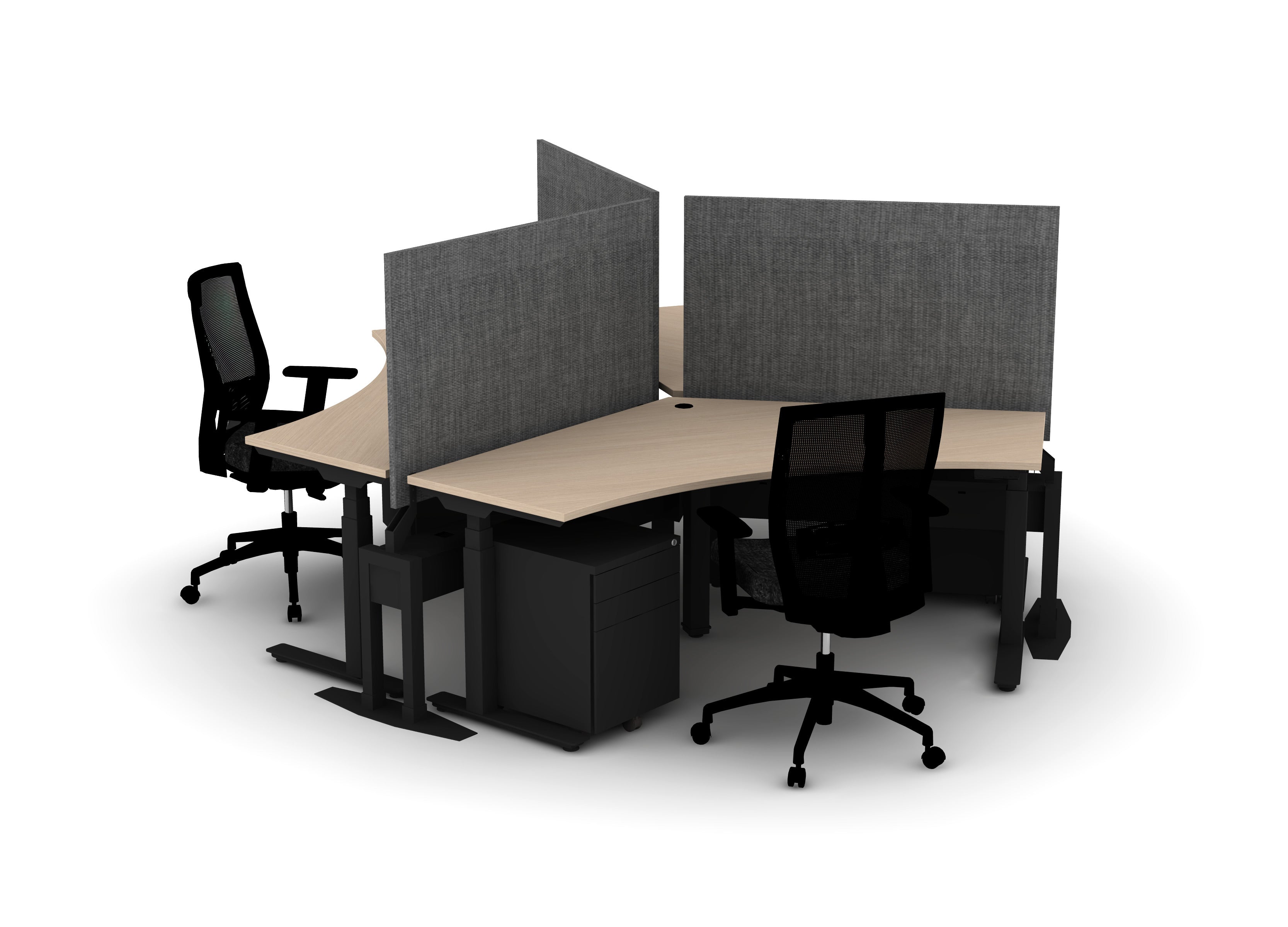 120 Think Pod Desk Bundle (sit to stand) - Pod of 3