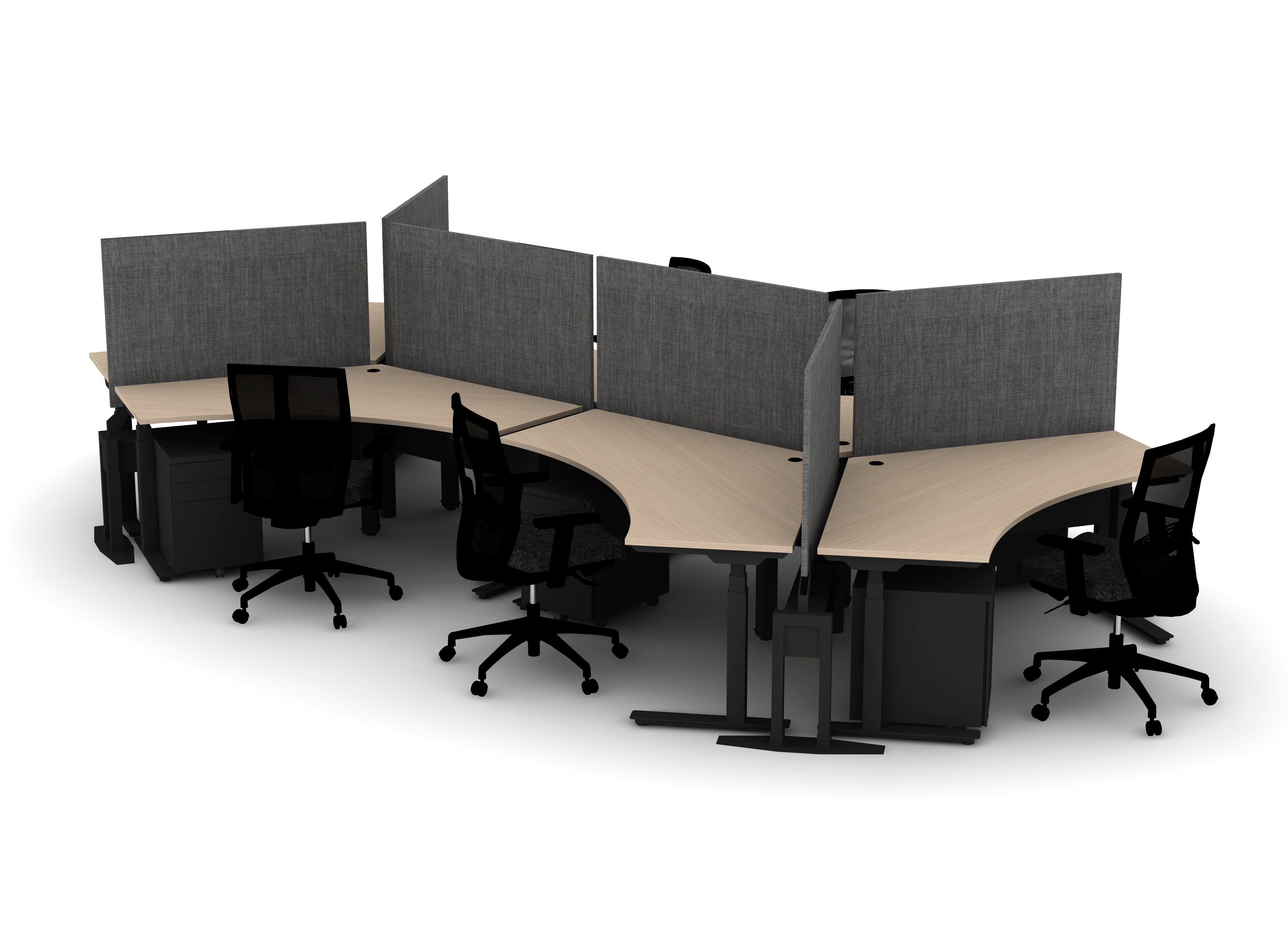 120 Jot Desk - Pod of 6 Workstation Bundle – Juniper Office