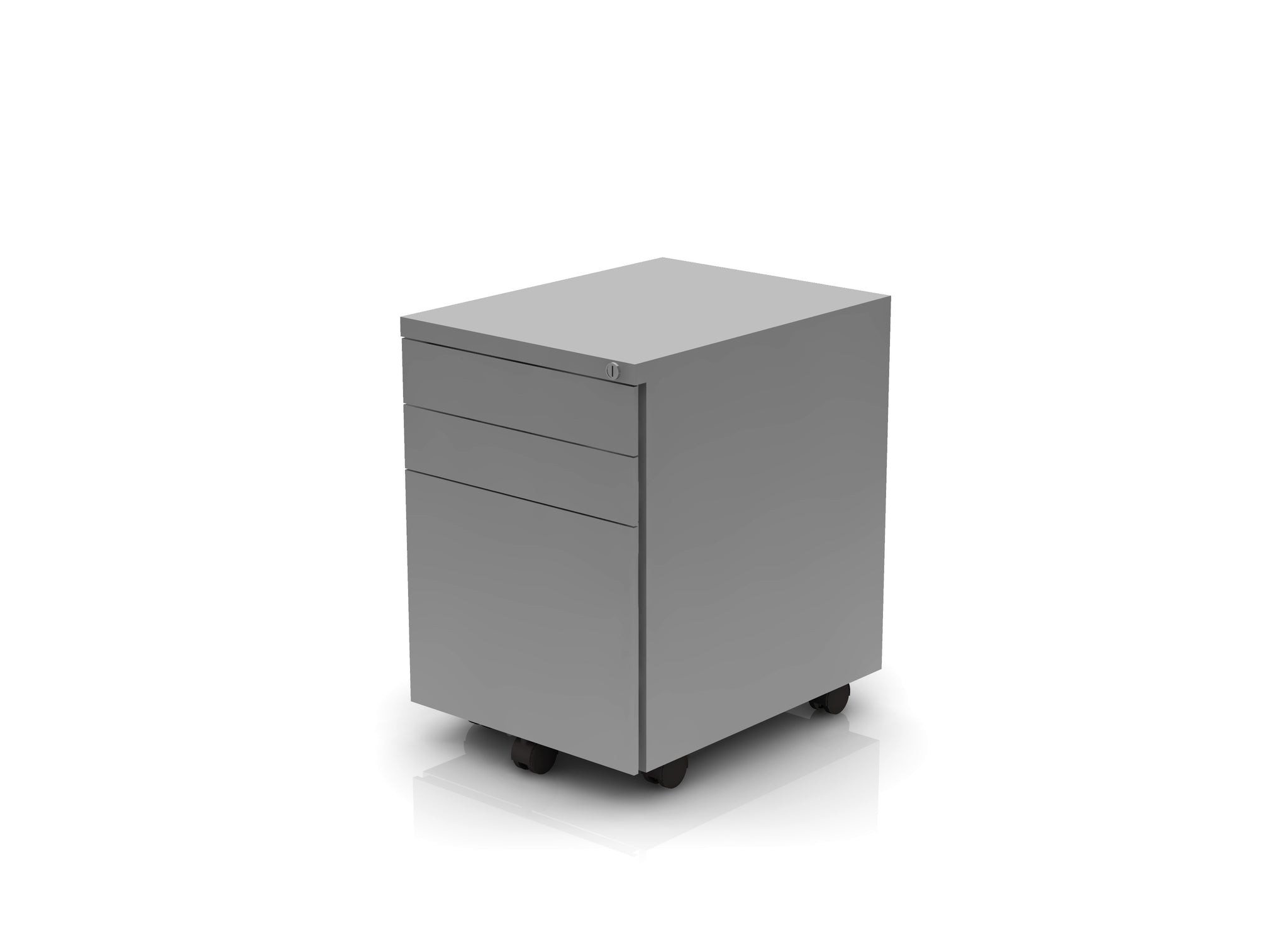 Office Dimensions Mobile Pedestal File Box - 20-Inch Deep, White, With Lock & Casters