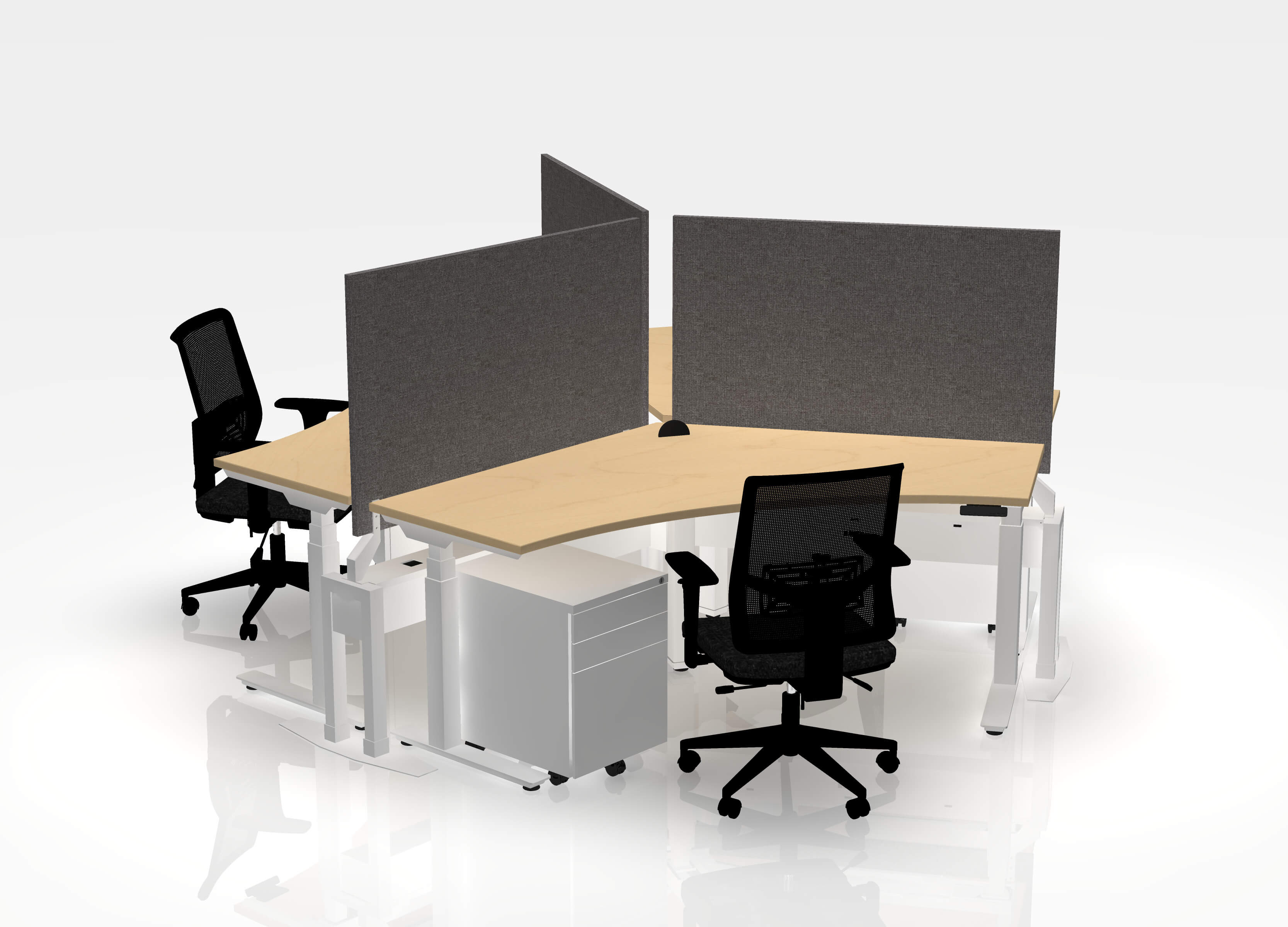 120 Think Pod Desk Bundle (sit to stand) - Pod of 3
