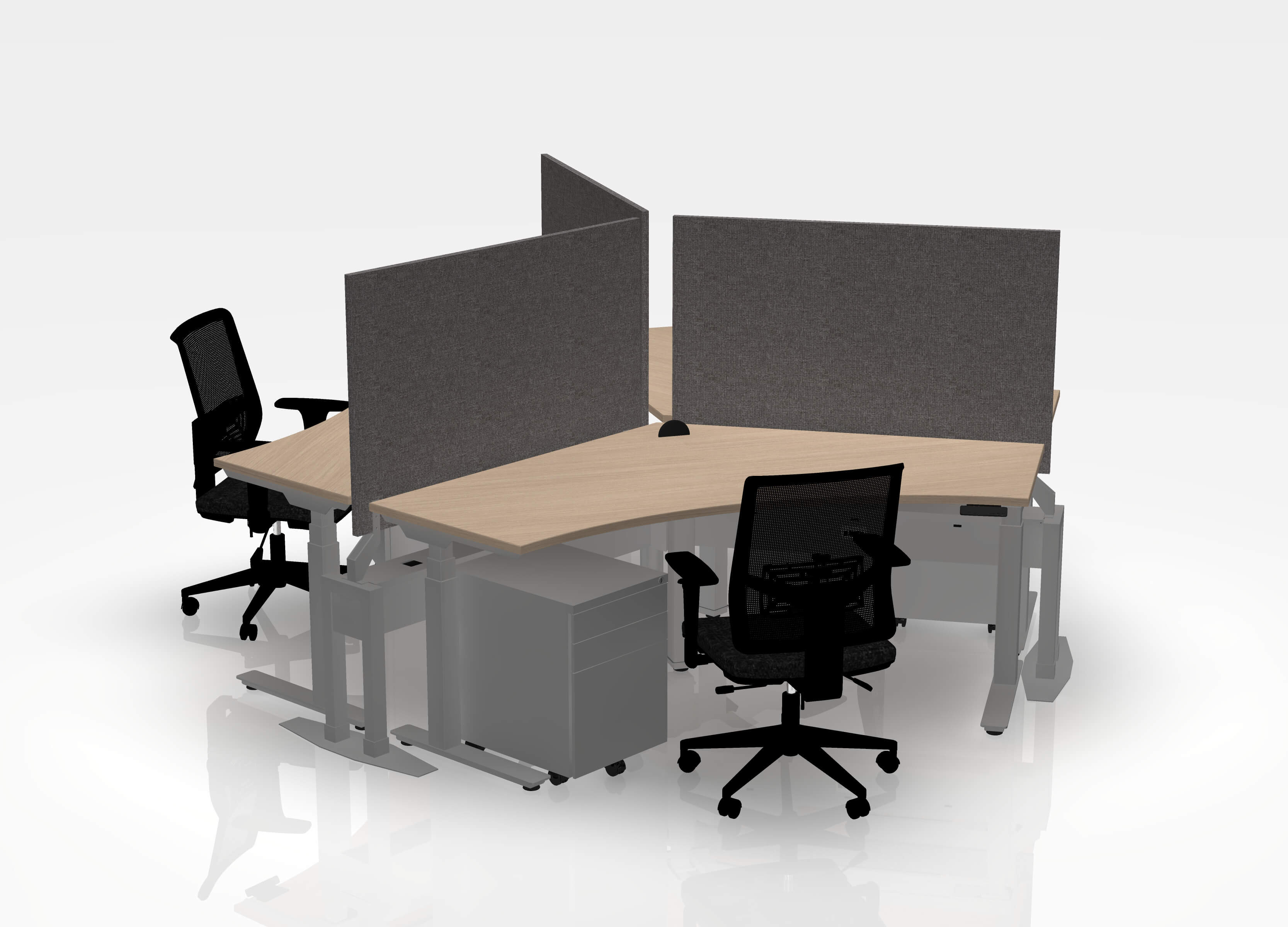120 Think Pod Desk Bundle (sit to stand) - Pod of 3