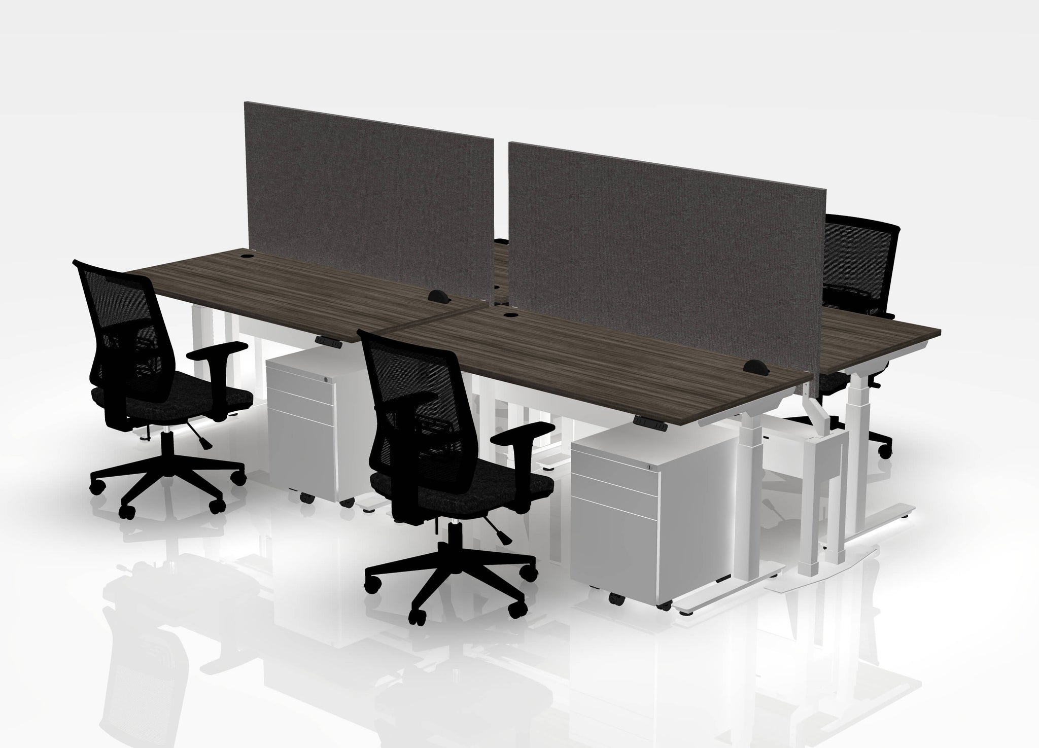 24" Think Desk Bundle (sit to stand) - Pod of 4