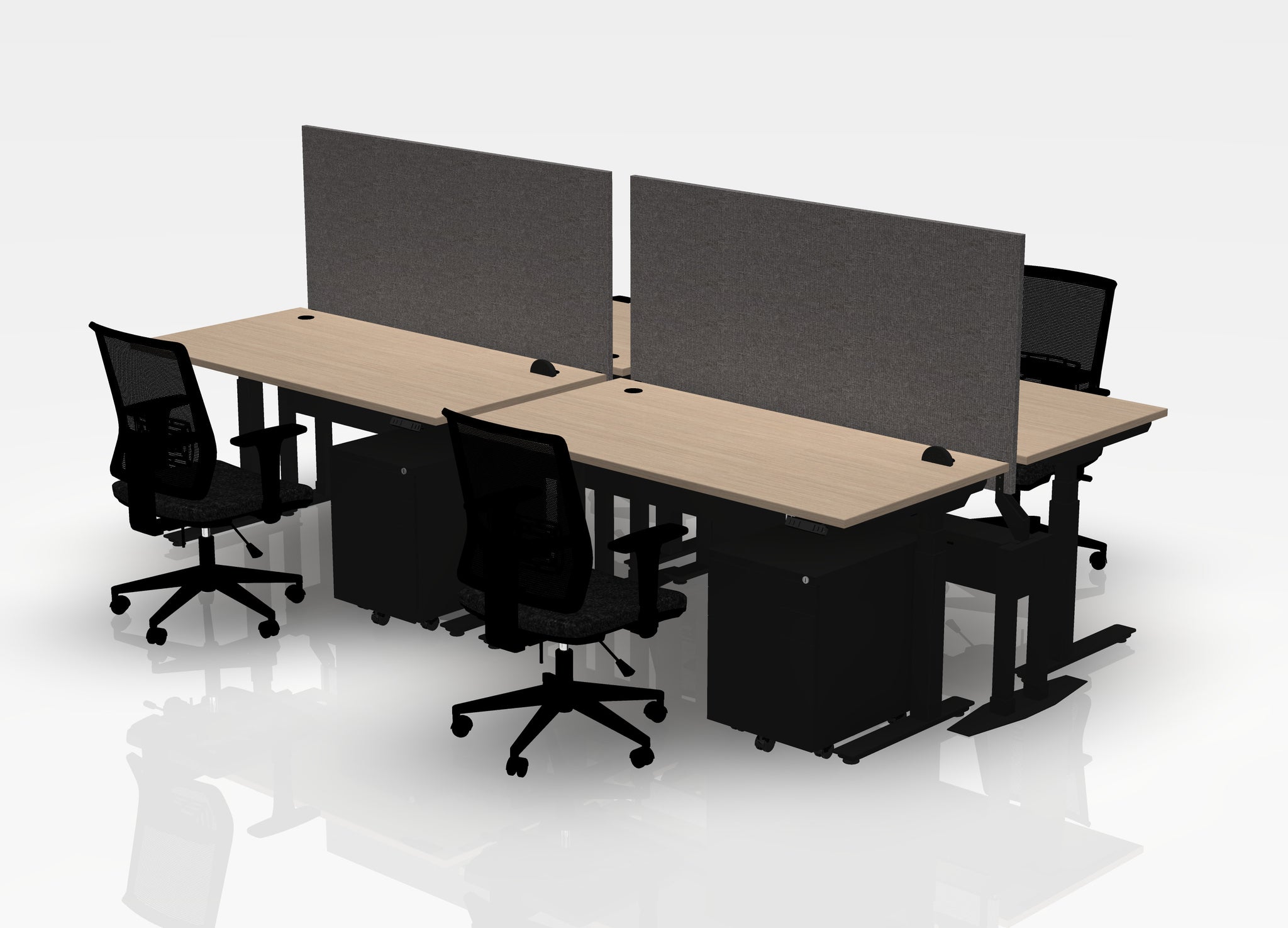 30" Think Desk Bundle (sit to stand) - Pod of 4
