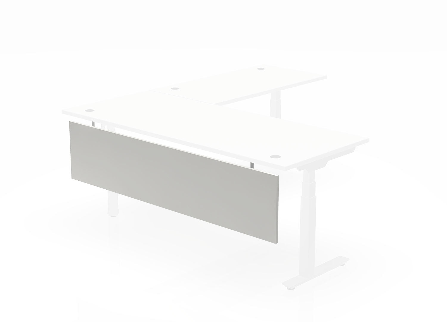Indigo Series L-Shaped Desk with Modesty Panel and Box Legs | 6x6 | 8 Laminate options