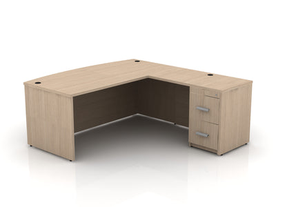 EDGE 71" Bow-Front L-Shape Desk