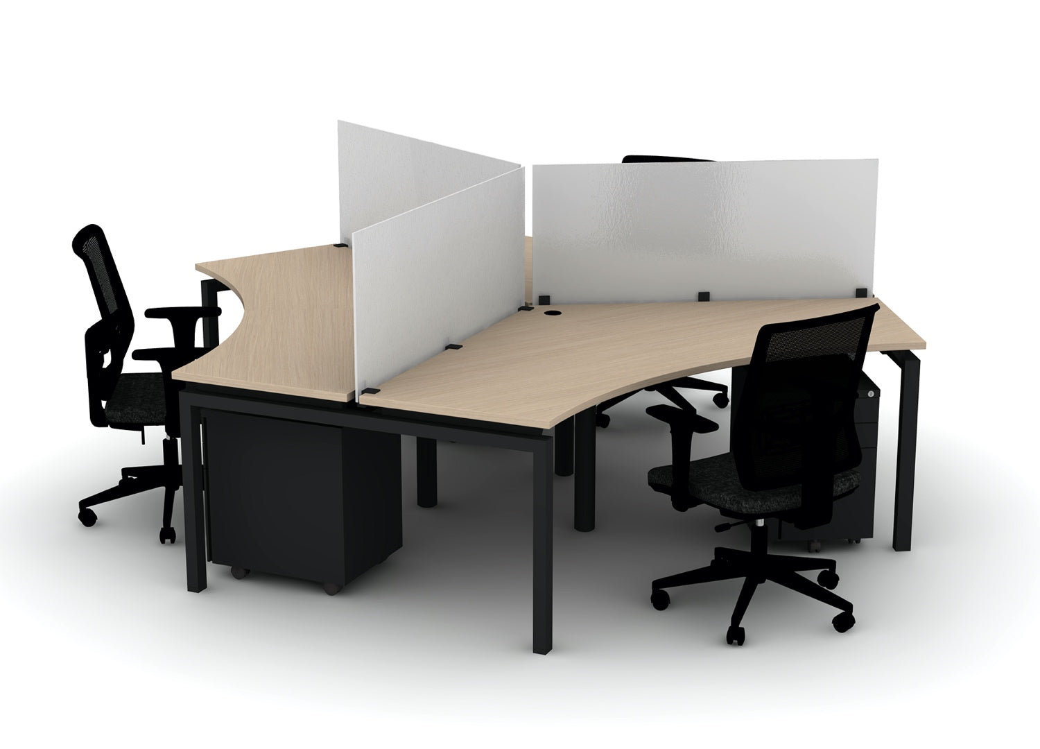 120 Jot Desk - Pod of 3 Workstation Bundle – Juniper Office