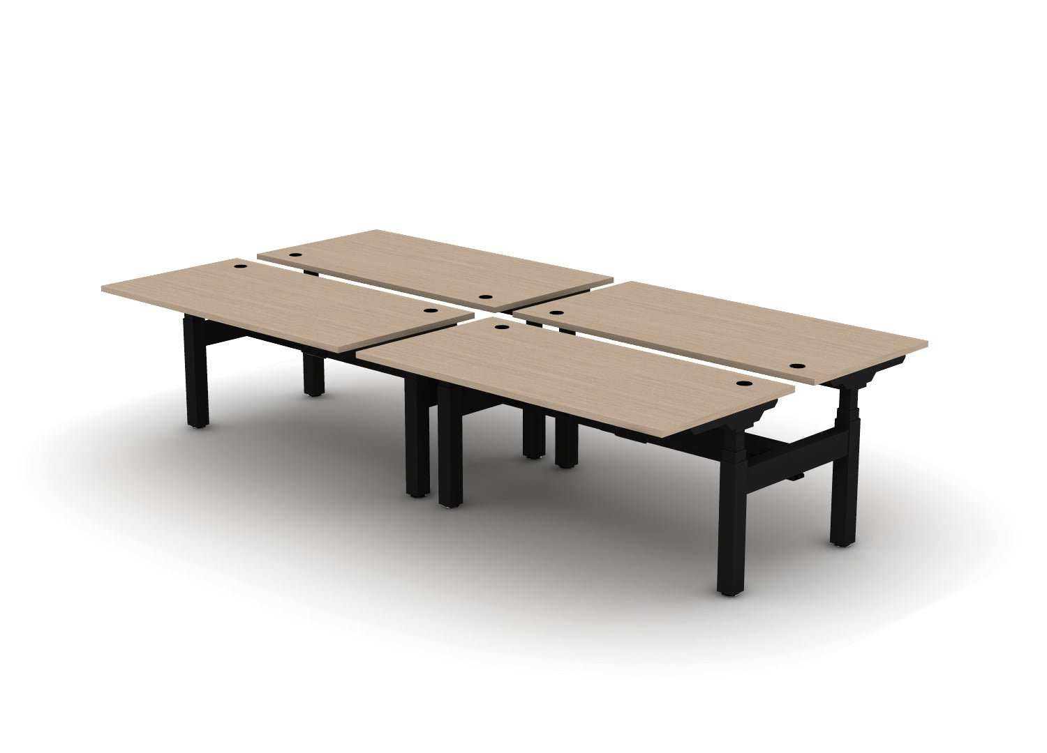 Think Adjustable-Height Benched Desks for 4