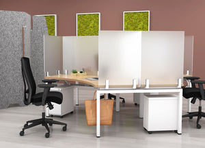Dry Erase Frosted Glass Dividers - 30" High