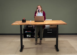 Live Edge Height-Adjustable Desk